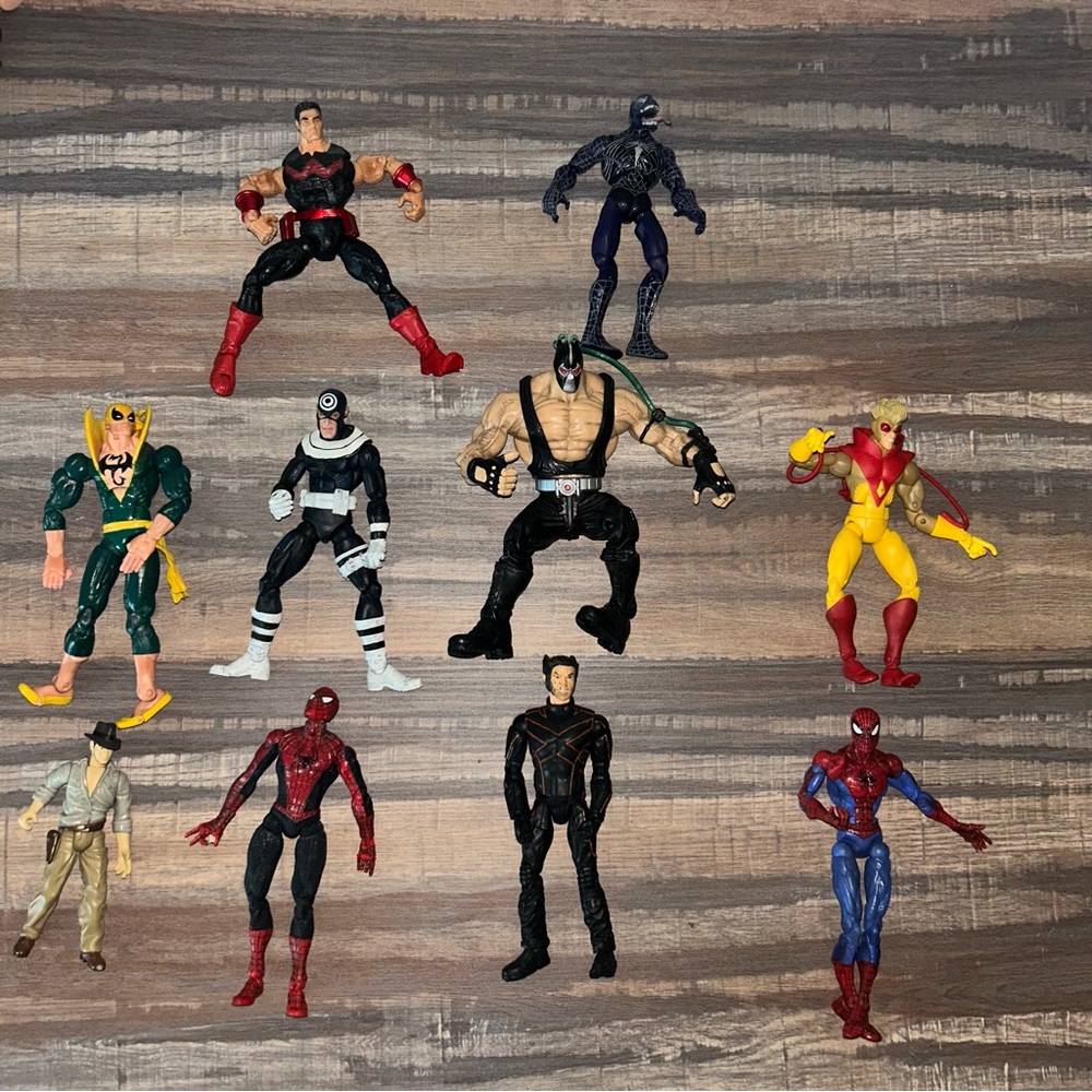 Vintage Superhero Action Figure Lot – Marvel & DC Comics – 10 Figures